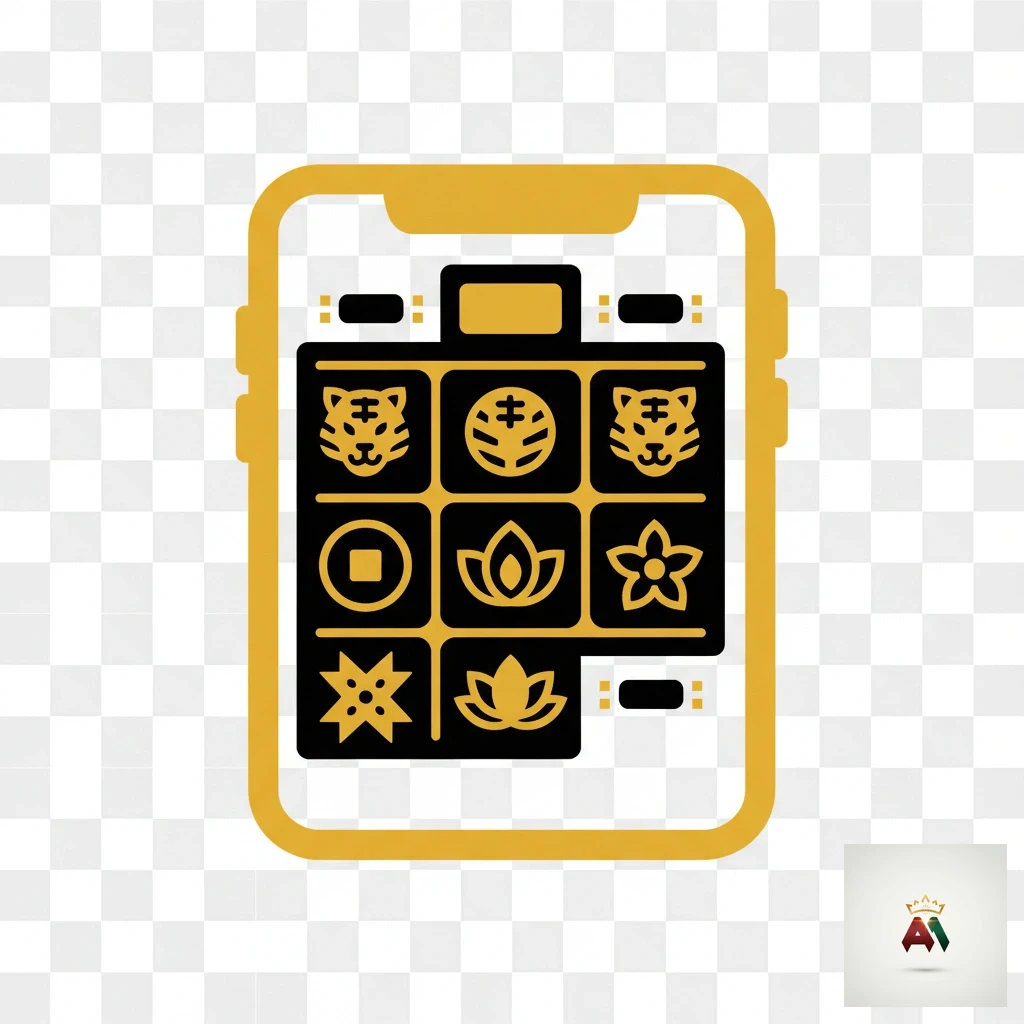 Interface do slot Fortune Tiger com grelha de três por três e símbolos orientais dourados.